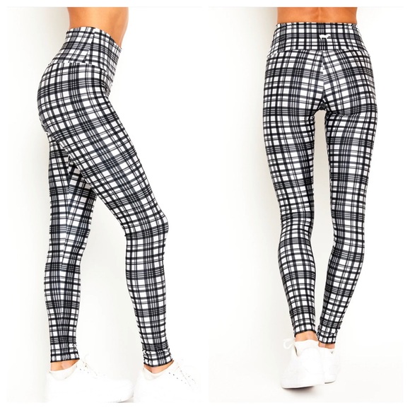 Goldsheep Black and White Plaid Leggings - Picture 2 of 8